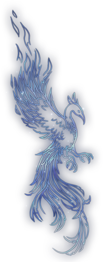 Mystical Blue Phoenix Art PNG image