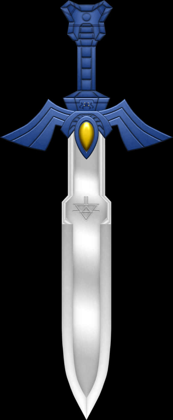 Mystical Blueand Silver Sword PNG image