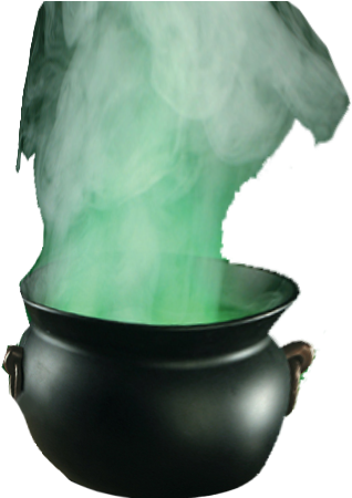 Mystical Cauldronwith Green Smoke PNG image