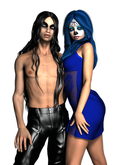 Mystical_ Couple_ Fantasy_ Render PNG image