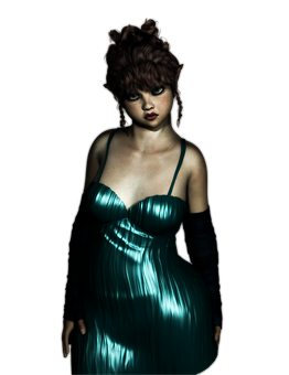 Mystical_ Elf_in_ Twilight_ Dress PNG image