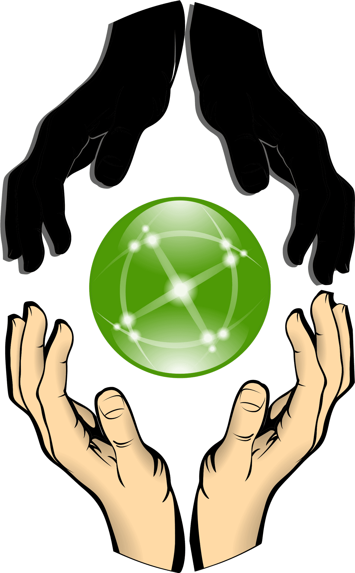 Mystical Energy Ball Hand Clipart PNG image