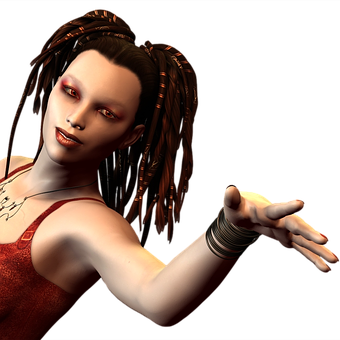 Mystical_ Female_ Character_ Extending_ Hand PNG image