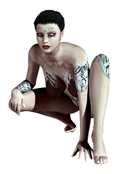 Mystical_ Figure_ Crouching PNG image