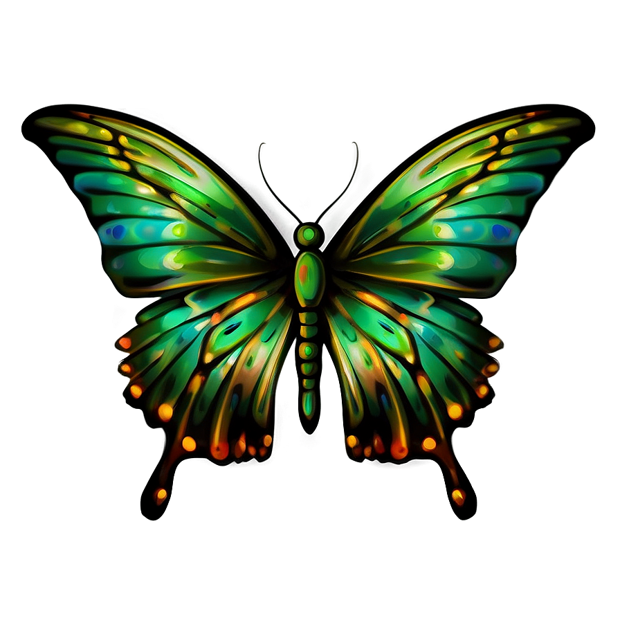 Mystical Green Butterfly Png 06202024 PNG image