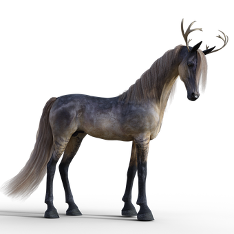 Mystical Horsewith Antlers PNG image
