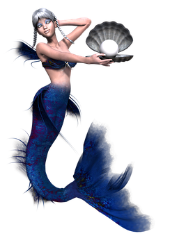 Mystical_ Mermaid_ Holding_ Pearl PNG image