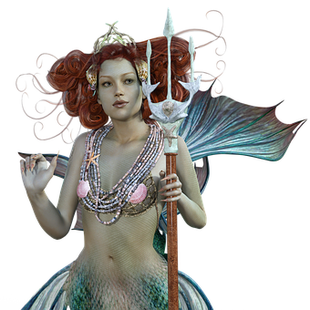 Mystical_ Mermaid_with_ Trident PNG image