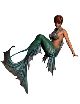 Mystical Mermaidin Darkness PNG image