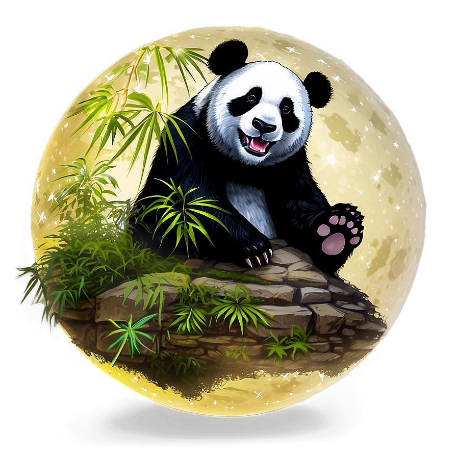 Mystical Panda In Moonlight Png Yhm8 PNG image