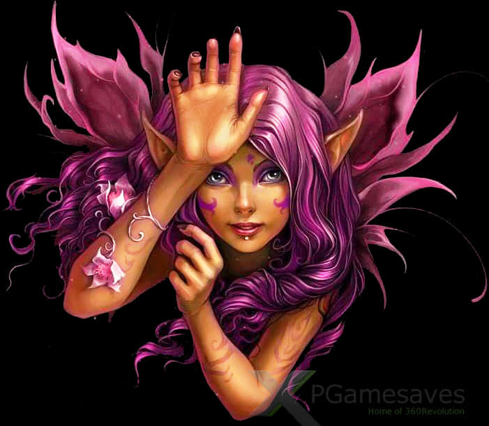 Mystical_ Purple_ Fairy PNG image