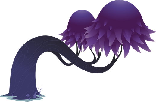 Mystical_ Purple_ Fungi_ Illustration PNG image