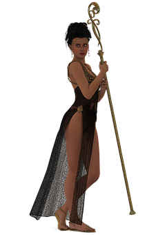 Mystical_ Sorceress_with_ Staff PNG image