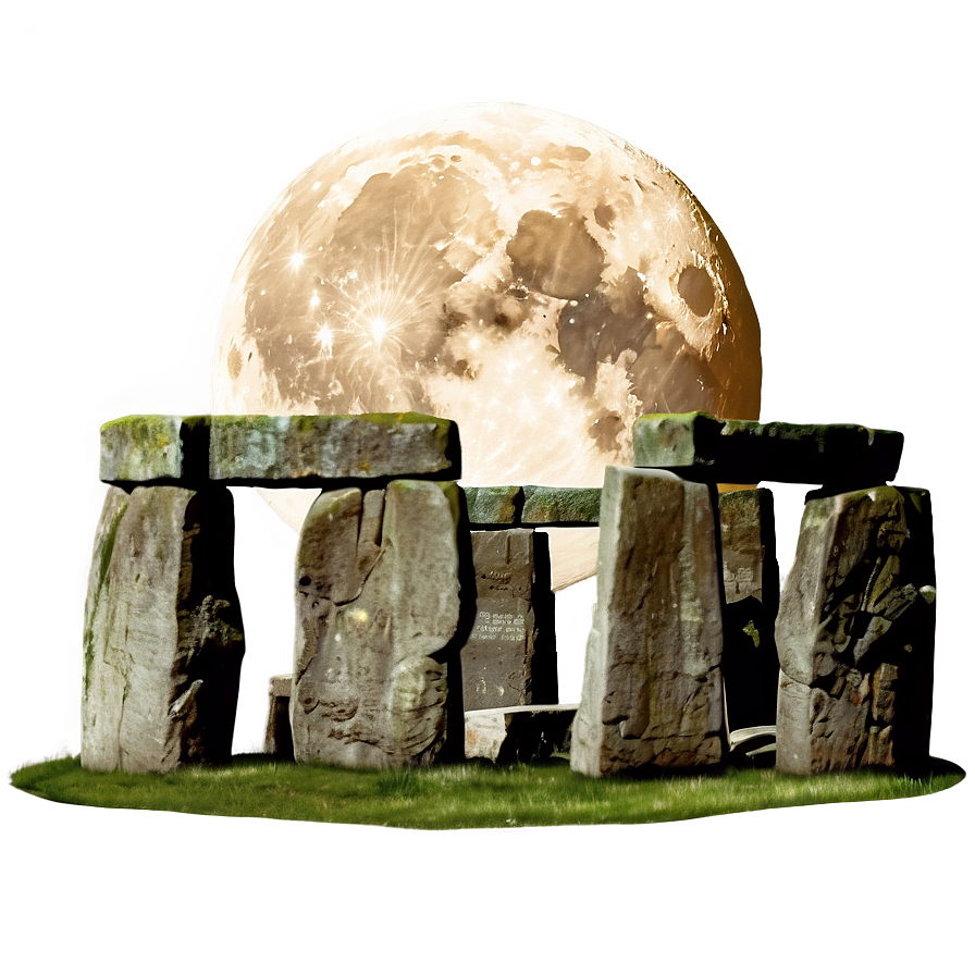 Mystical Stonehenge Under Full Moon Png 06252024 PNG image