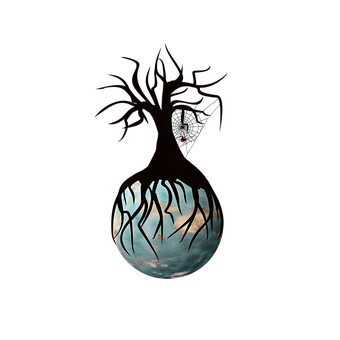 Mystical_ Tree_ Reflection_in_ Water_ Droplet PNG image