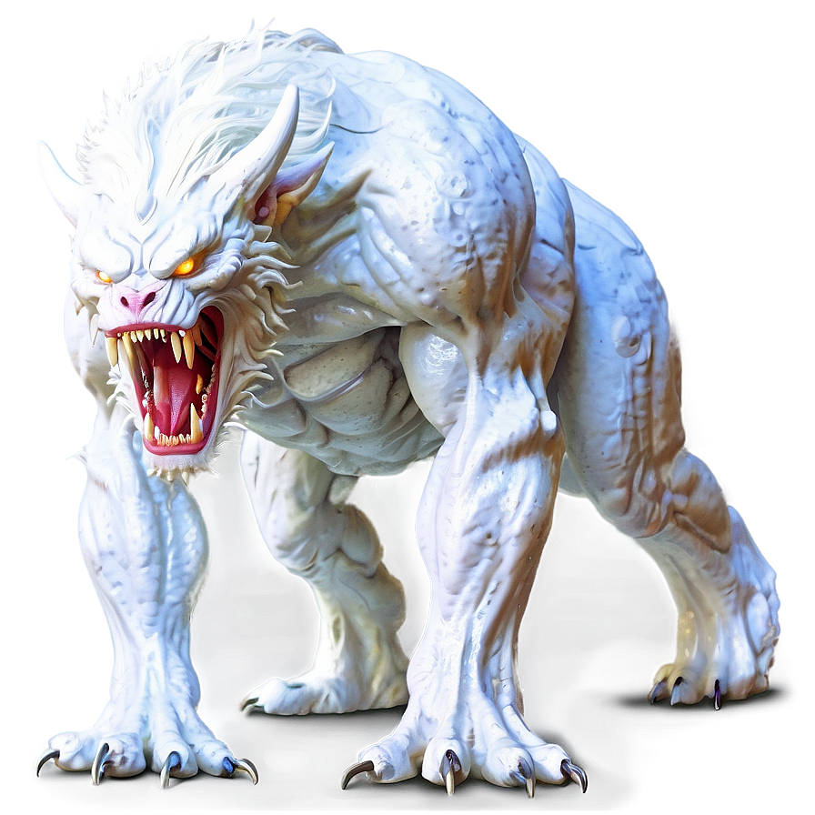 Mystical White Monster Beast Png 06212024 PNG image