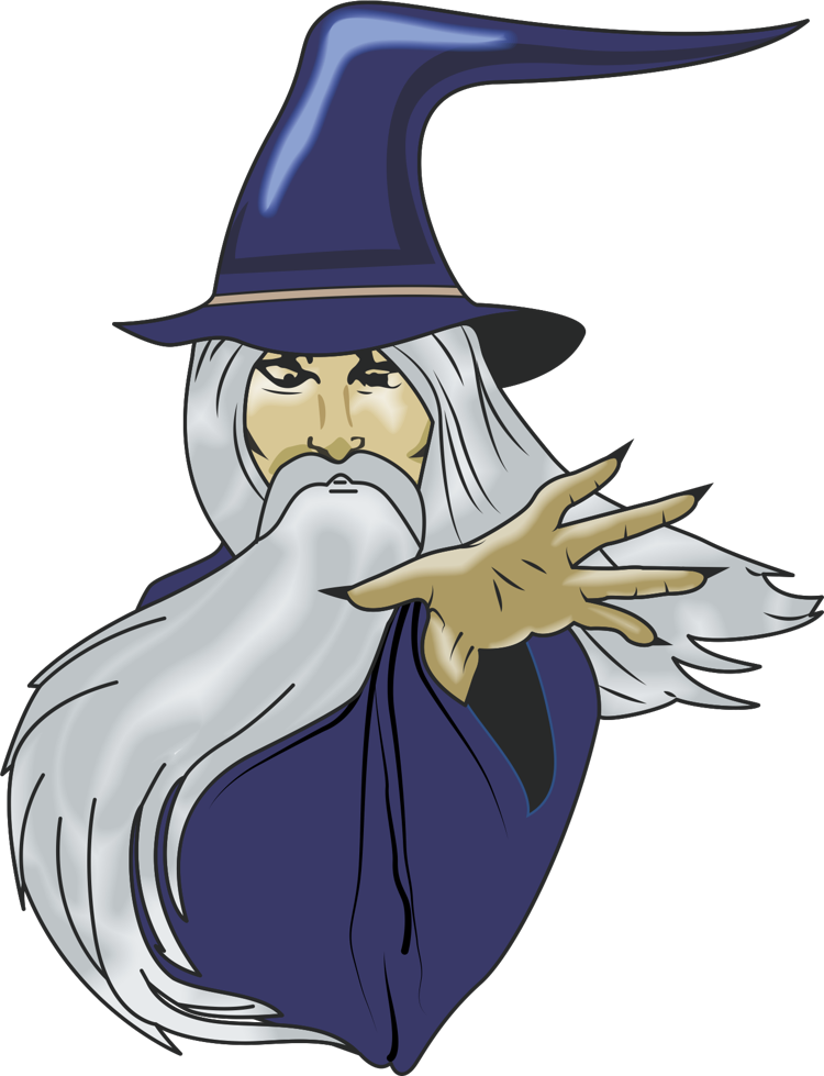 Mystical Wizard Casting Spell PNG image