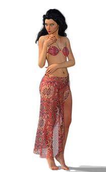 Mystical_ Woman_in_ Red_ Skirt PNG image