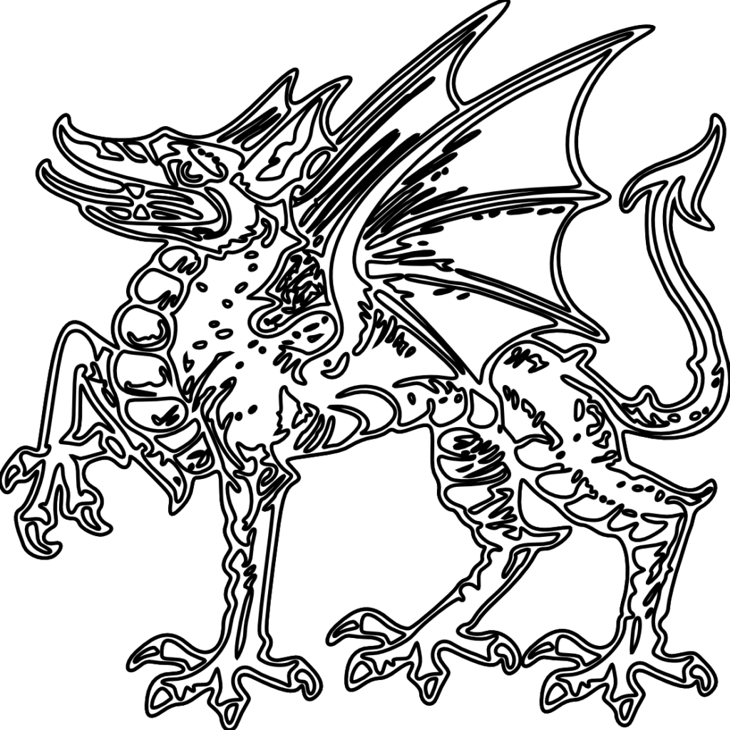 Mythical Dragon Coloring Page PNG image