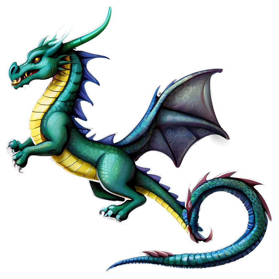 Mythical Dragon Illustration Png 05032024 PNG image