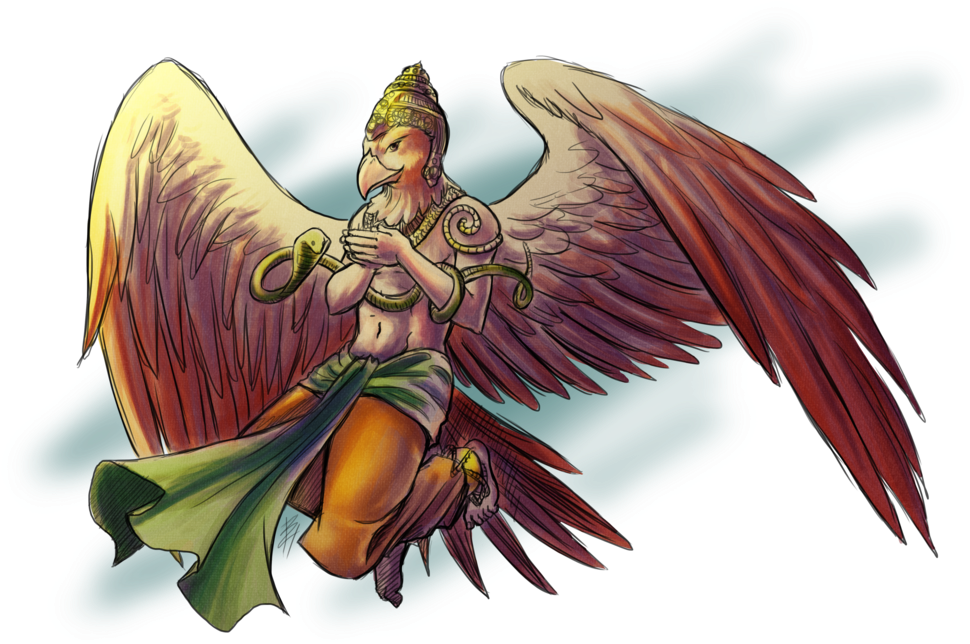 Mythical Garuda Illustration PNG image