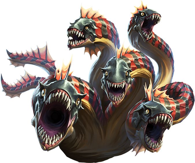 Mythical Hydra Monster Illustration PNG image