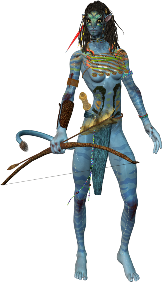 Na'vi_ Hunter_with_ Bow_ Avatar PNG image