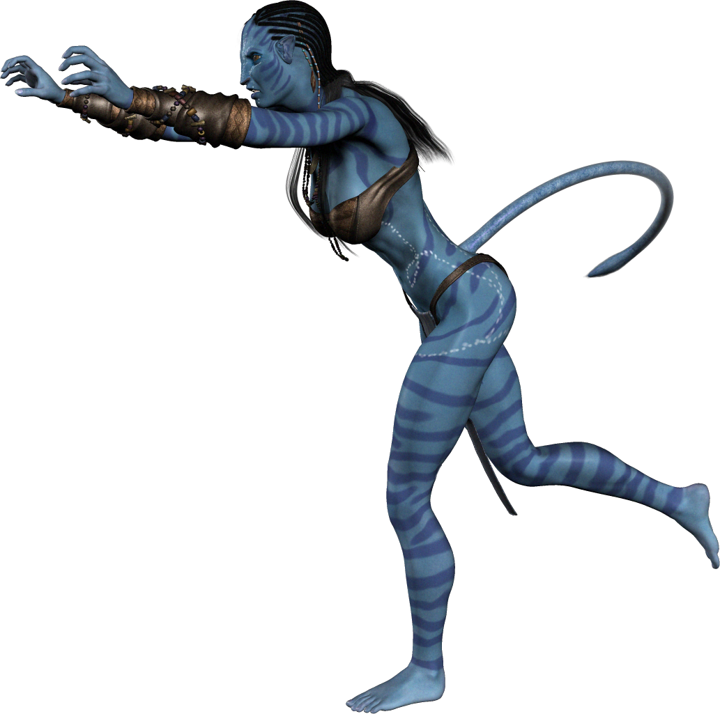 Na'vi_ Warrior_ Pose_ Avatar PNG image