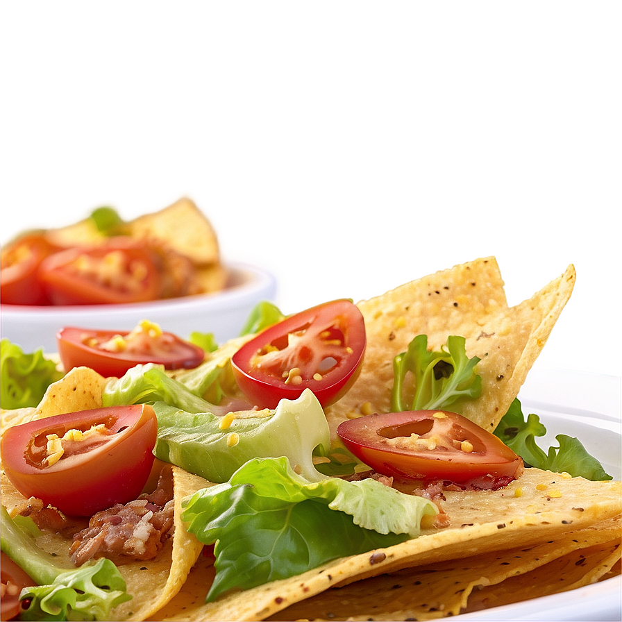 Nachos With Caesar Salad Topping Png 06122024 PNG image