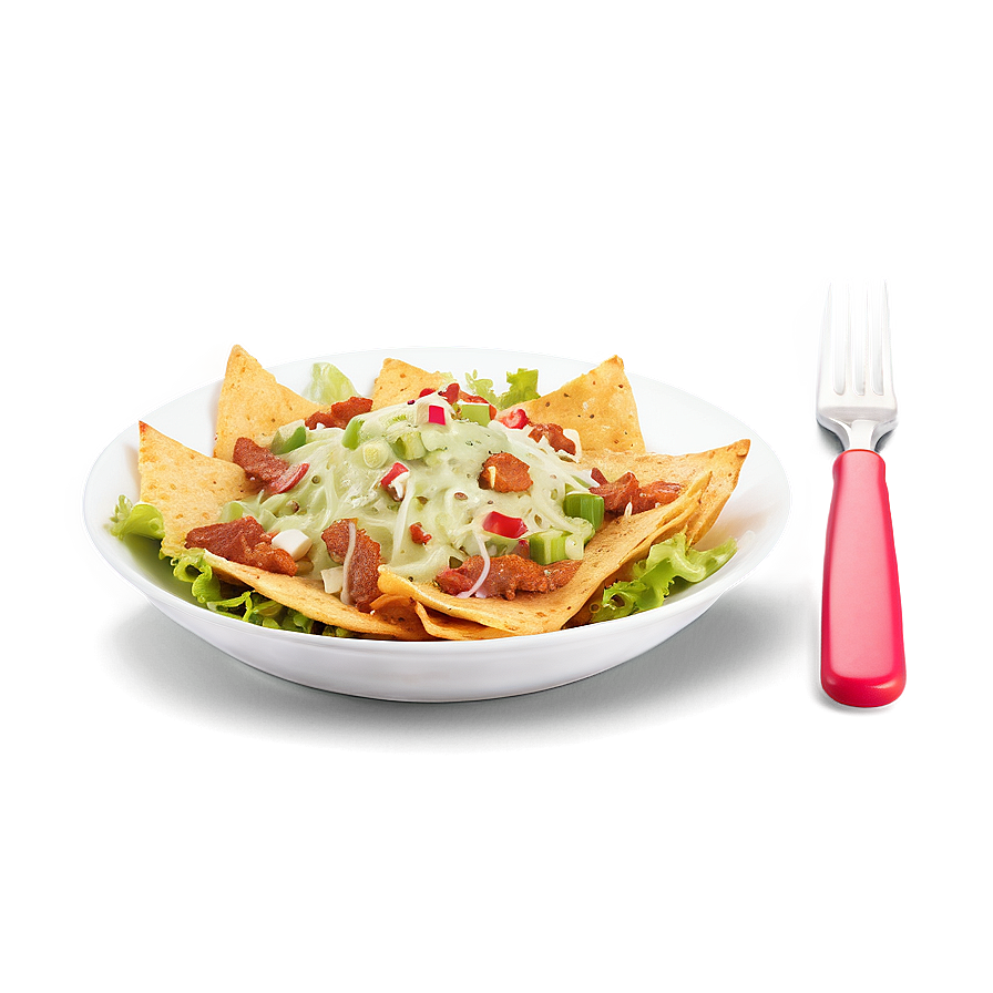 Nachos With Caesar Salad Topping Png 06122024 PNG image