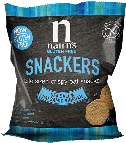 Nairns Gluten Free Snackers Sea Salt Balsamic Vinegar PNG image