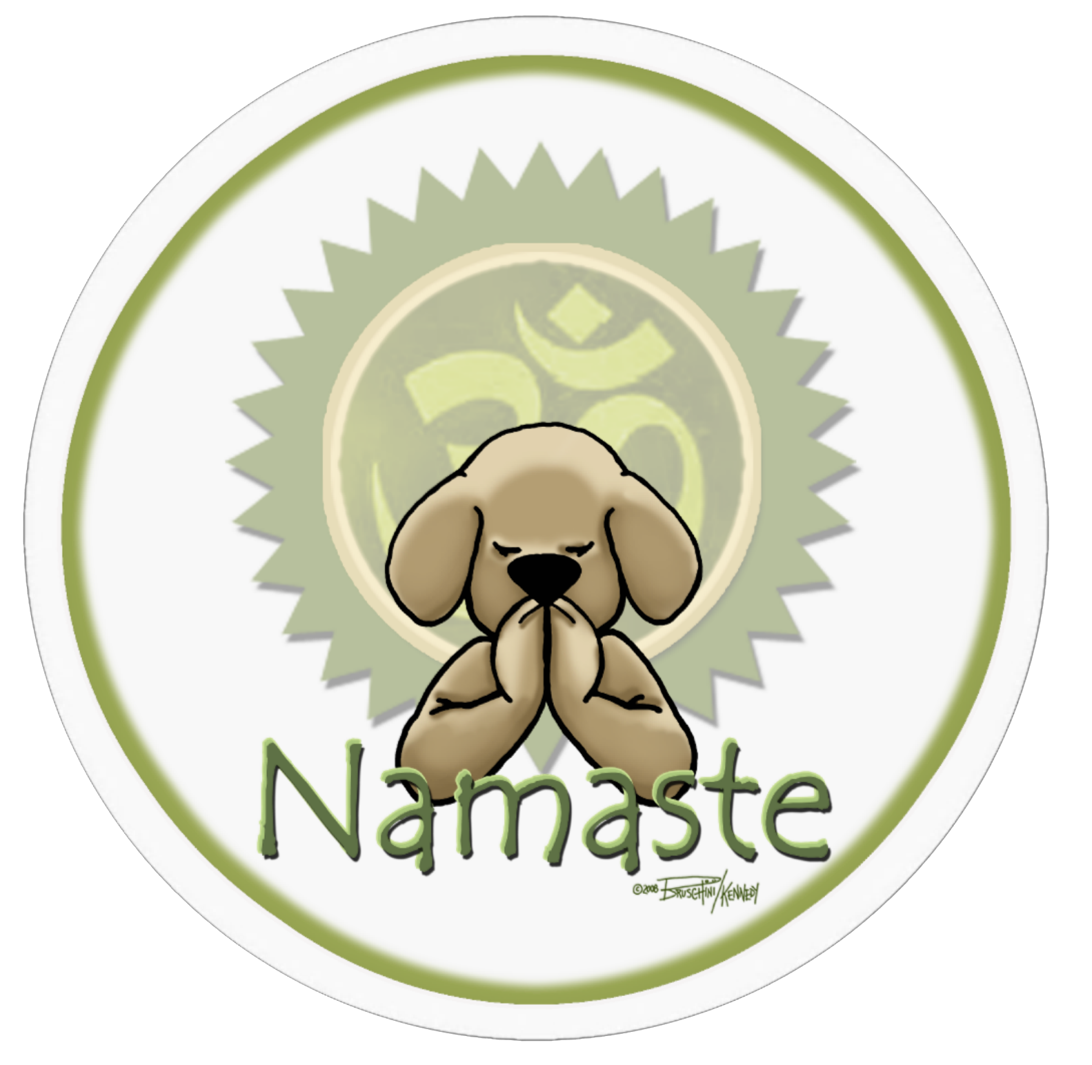 Namaste Dog Meditation Sticker PNG image