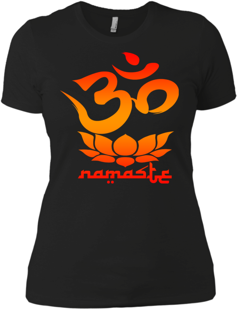Namaste Symbol Black Tshirt Design PNG image