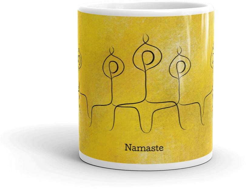 Namaste Yoga Mug Design PNG image