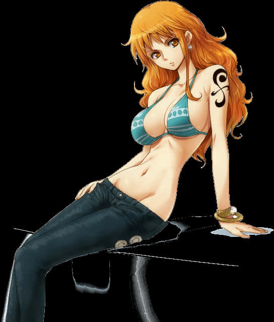 Nami One Piece Anime Character PNG image