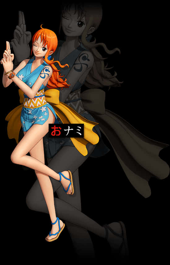 Nami One Piece Character Pose PNG image