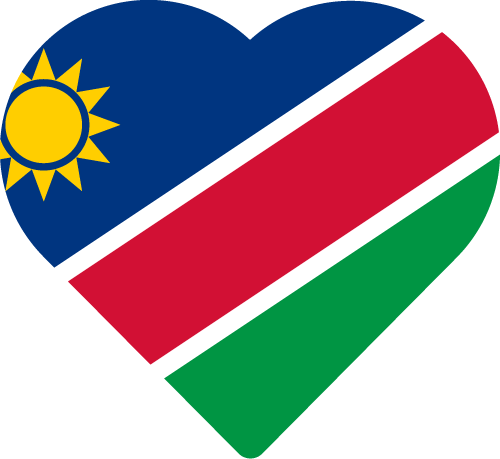 Namibia Flag Heart Shaped PNG image