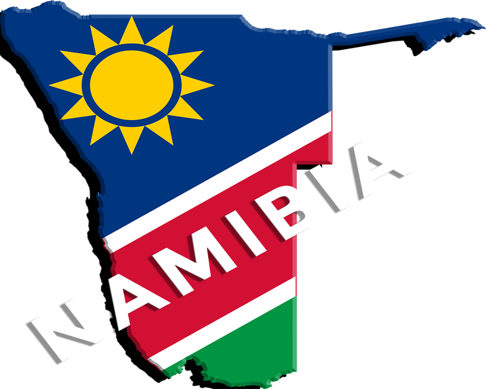 Namibia Map Flag Graphic PNG image