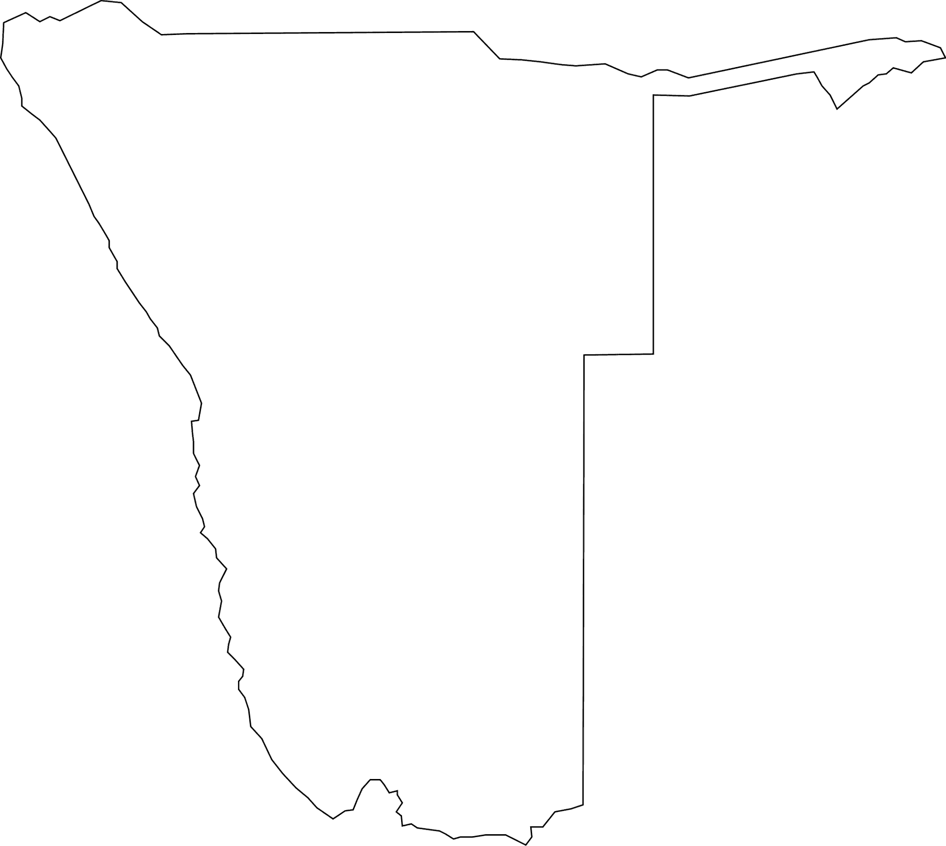 Namibia Outline Map PNG image