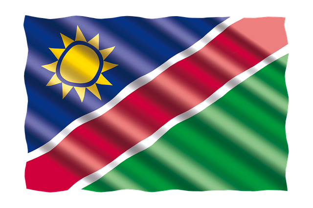 Namibian Flag Waving PNG image