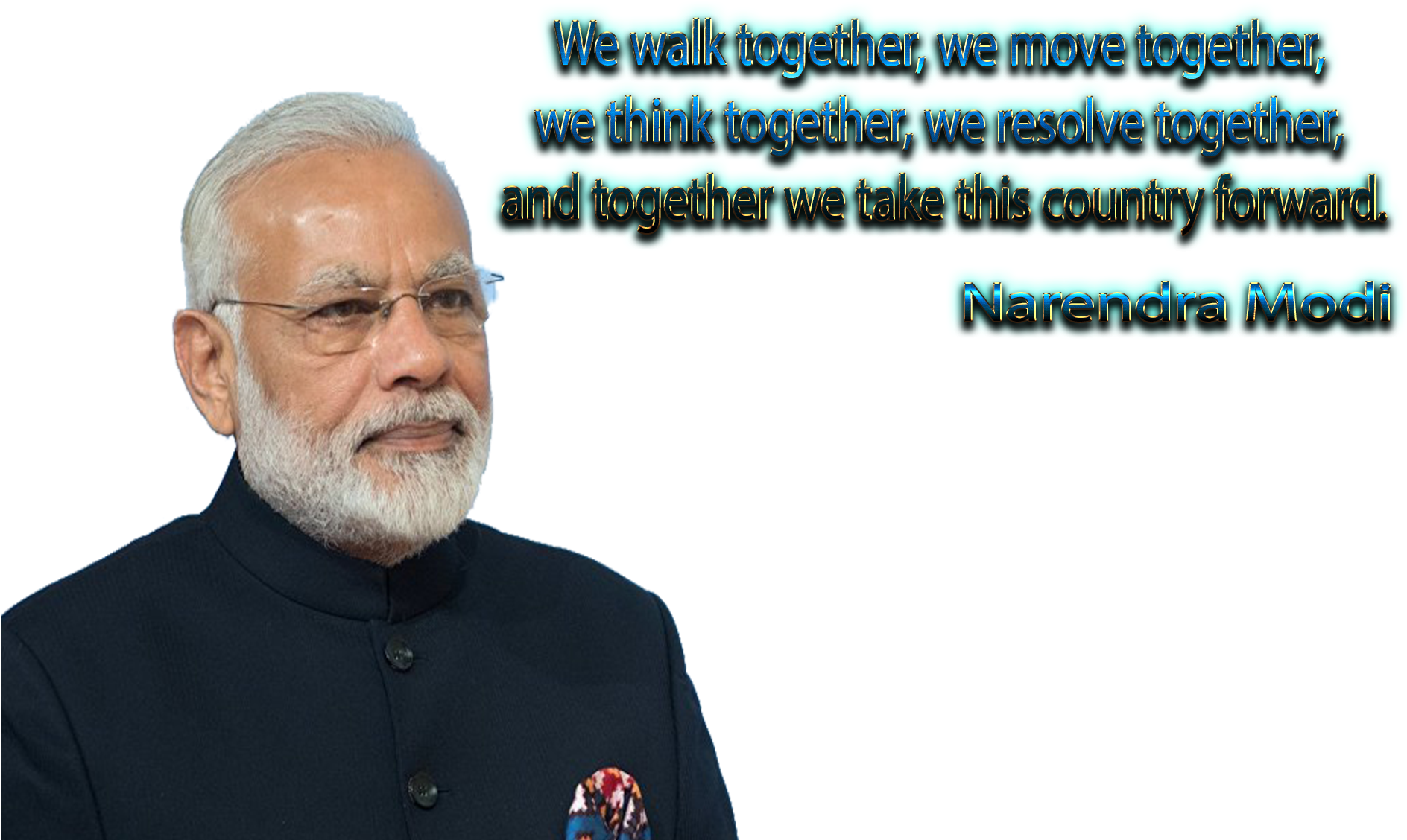 Narendra Modi Unity Quote PNG image