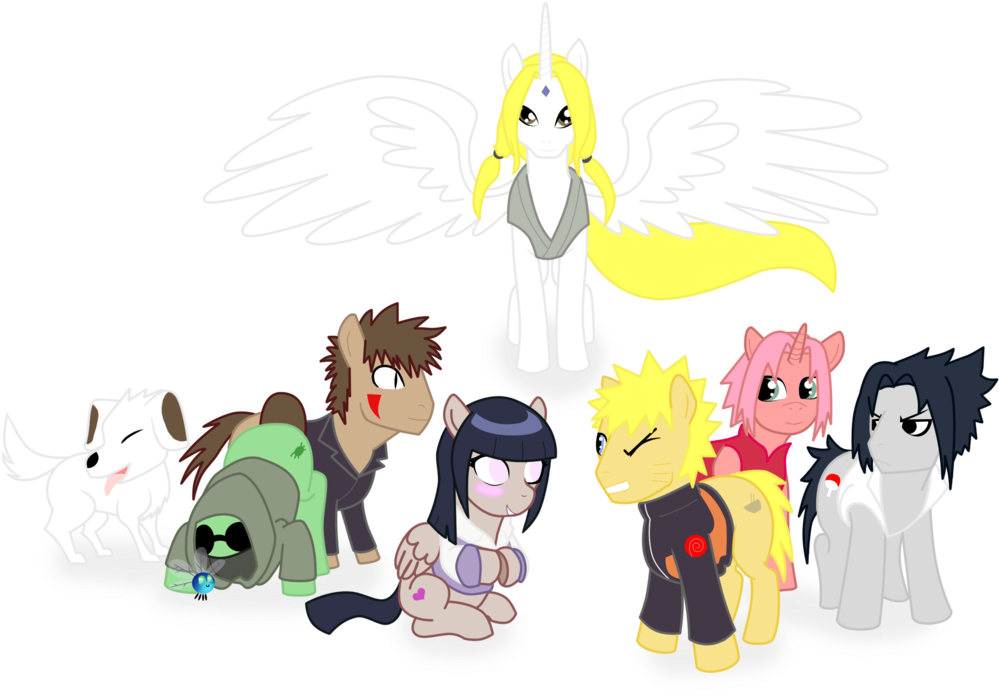 Naruto Charactersas Ponies PNG image