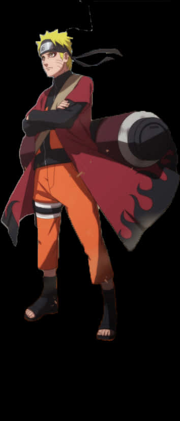 Naruto_ Sage_ Mode_with_ Scroll PNG image