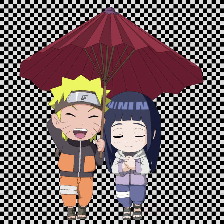 Narutoand Hinata Under Umbrella PNG image