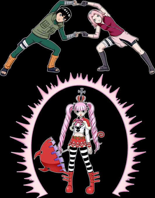 Narutoand One Piece Crossover Art PNG image
