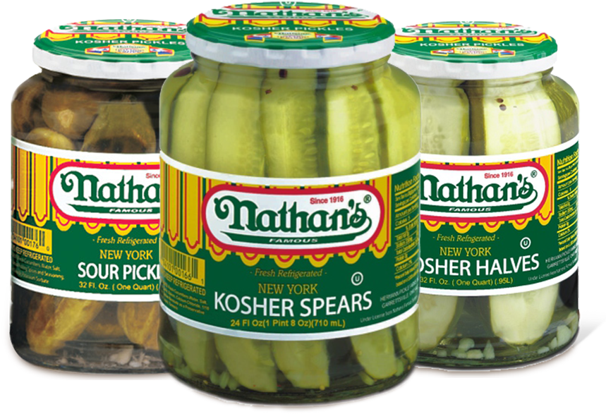 Nathans Kosher Pickle Jars PNG image