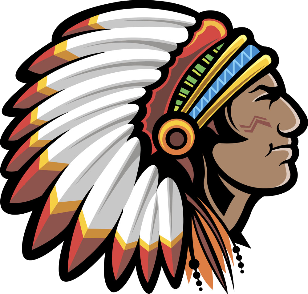 Native American Chief Feather Headdress Illustration PNG image