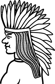 Native American Profile Illustration PNG image