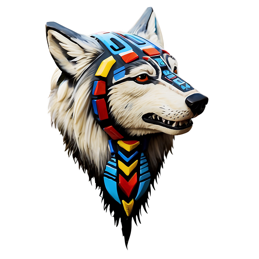 Native American Wolf Head Totem Png Pcf75 PNG image