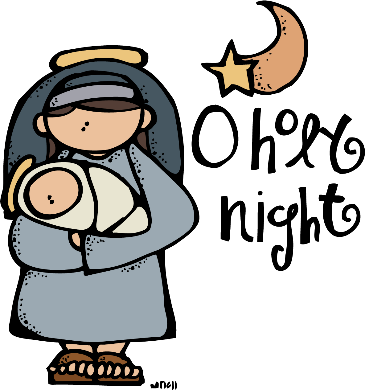 Nativity Scene Cartoon O Holy Night PNG image